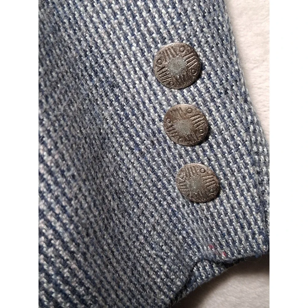 VTG Pendleton Western Sport Coat Blazer Mens 46 Grey Rayon Tweed Suede Shoulder